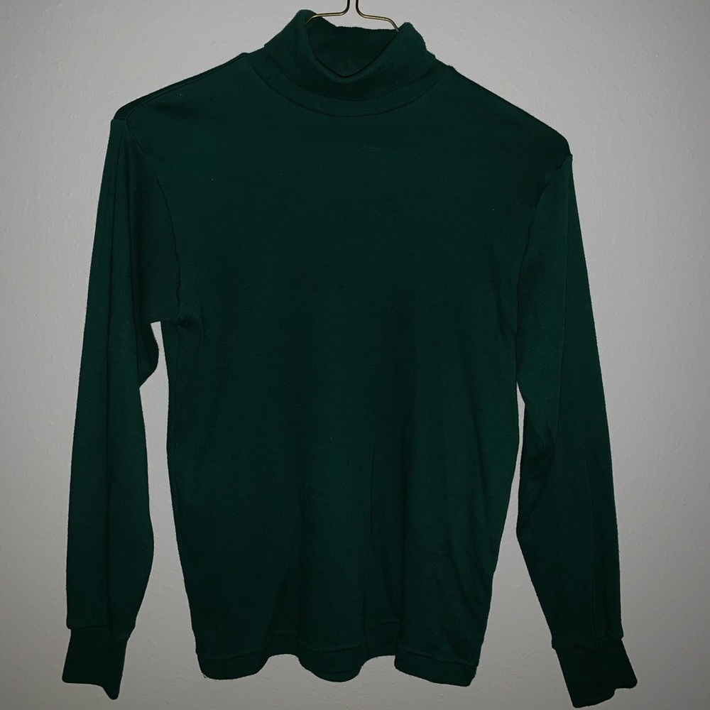 Dark green turtleneck